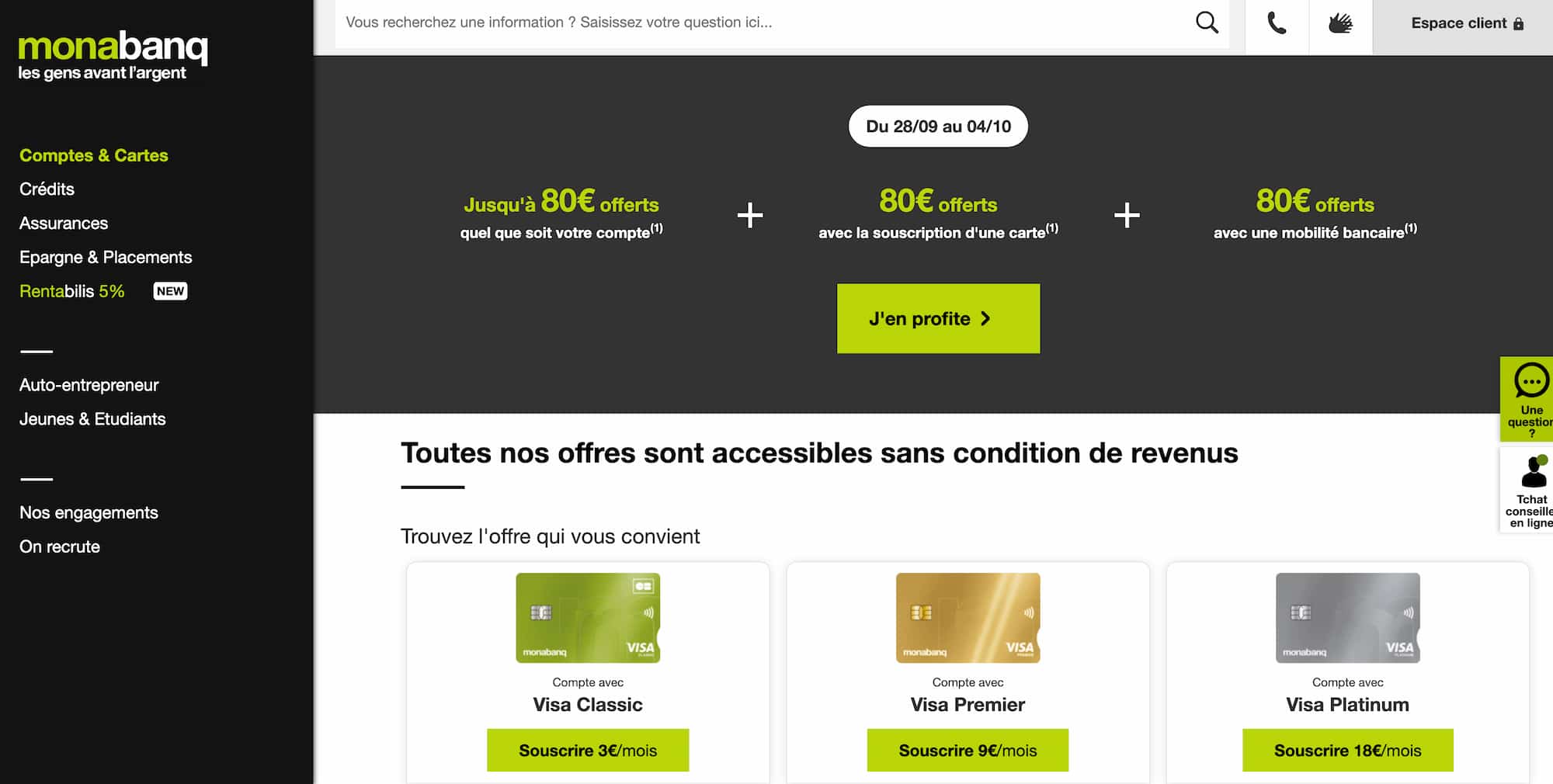 obtenir carte bancaire qui épargne Monabanq