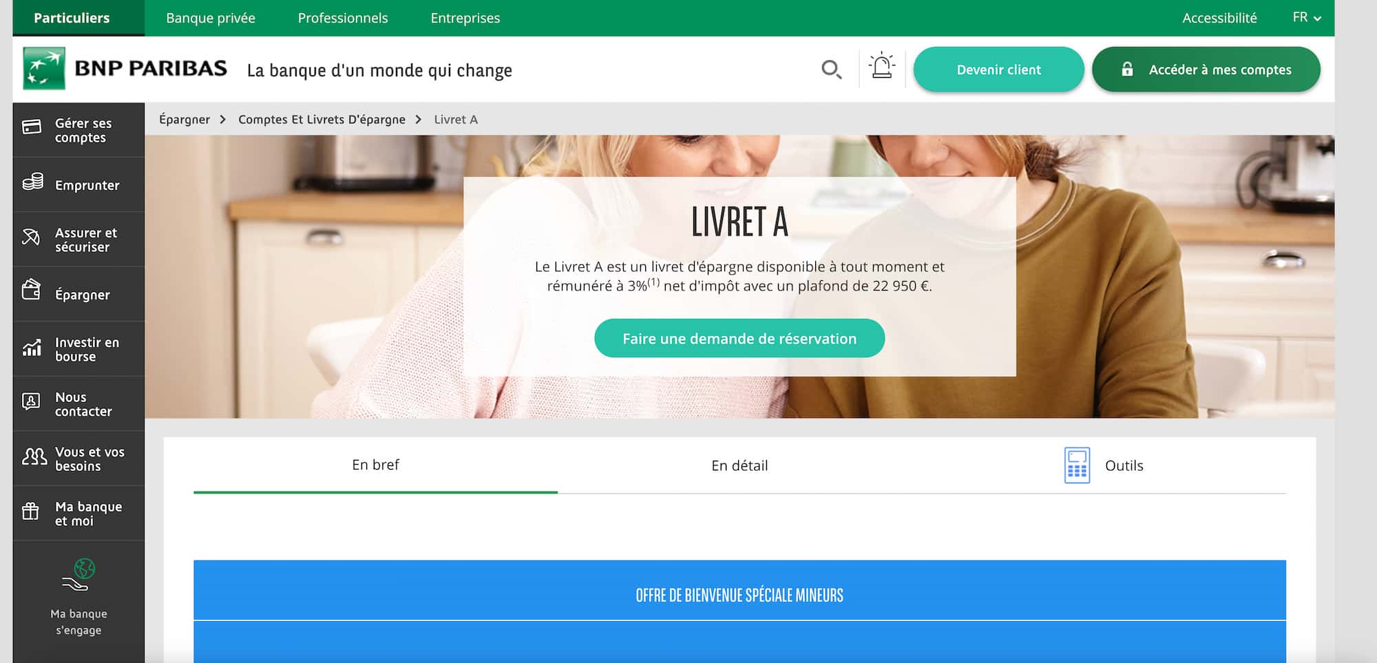 ouvrir livret a bnp avantages