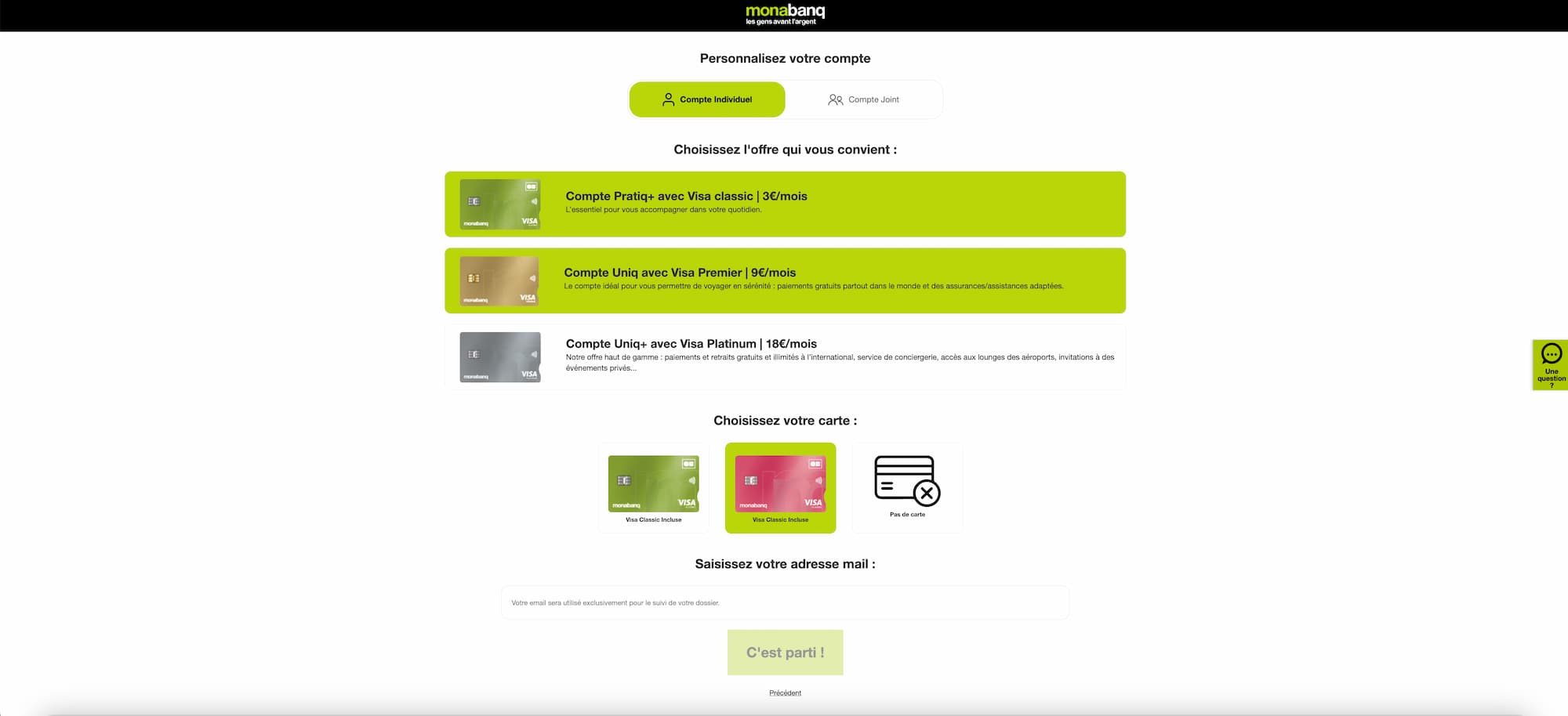 suivre l’ouverture de compte Monabanq