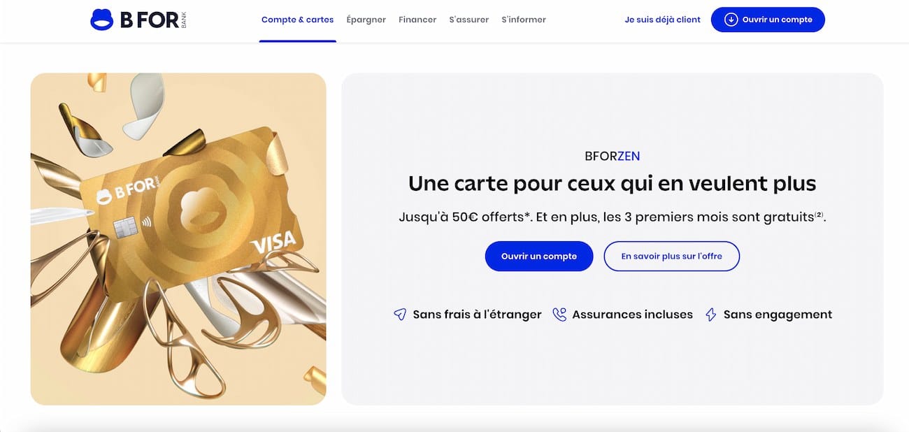 carte bancaire BforZEN Bforbank